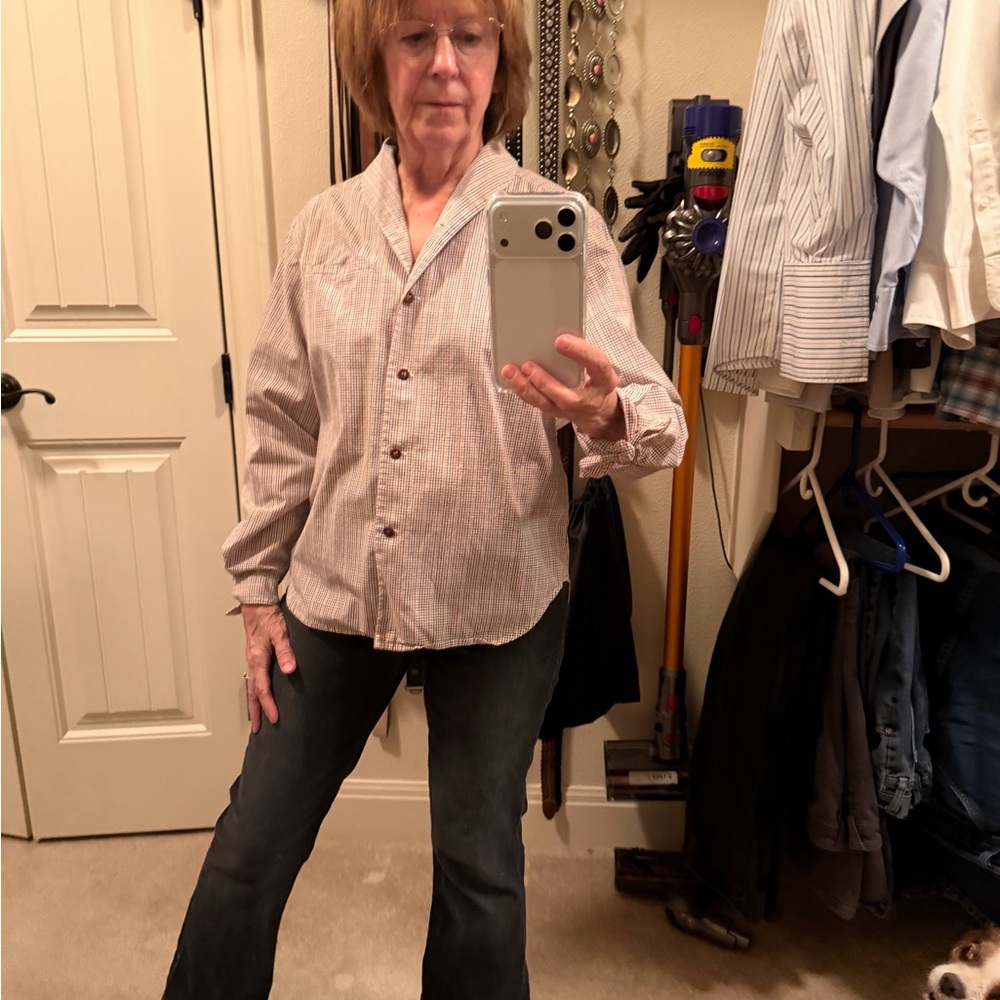 10/10$ Liz Claiborne tiny multicolor plaid Button-Up Shirt